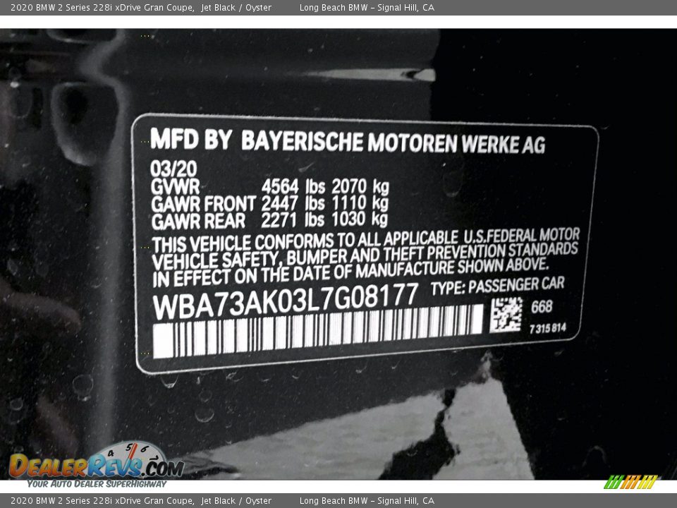 2020 BMW 2 Series 228i xDrive Gran Coupe Jet Black / Oyster Photo #18