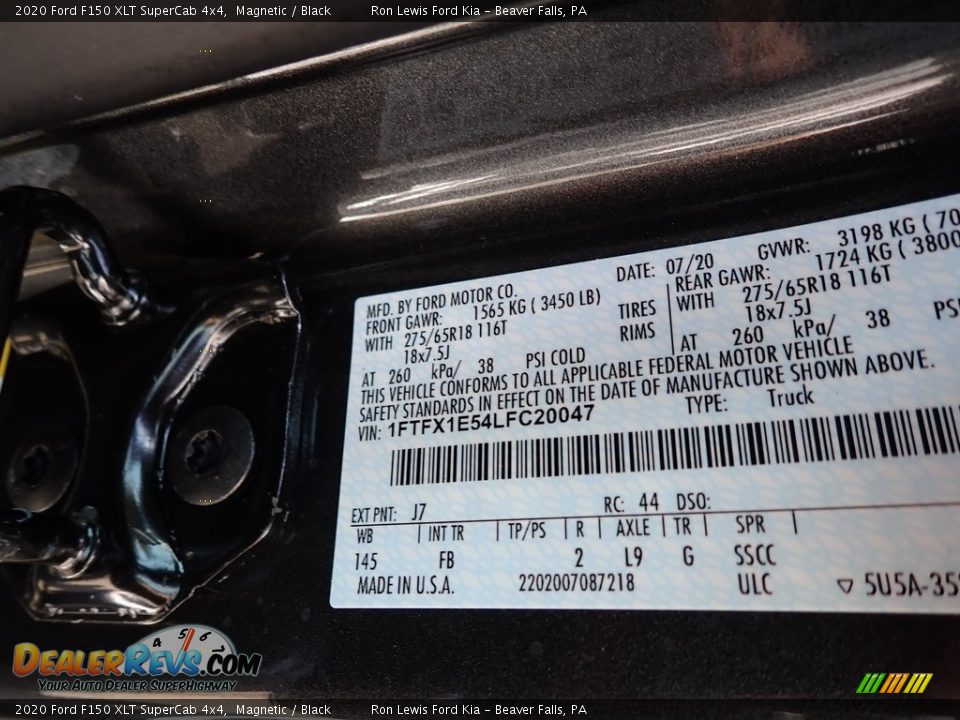 2020 Ford F150 XLT SuperCab 4x4 Magnetic / Black Photo #14