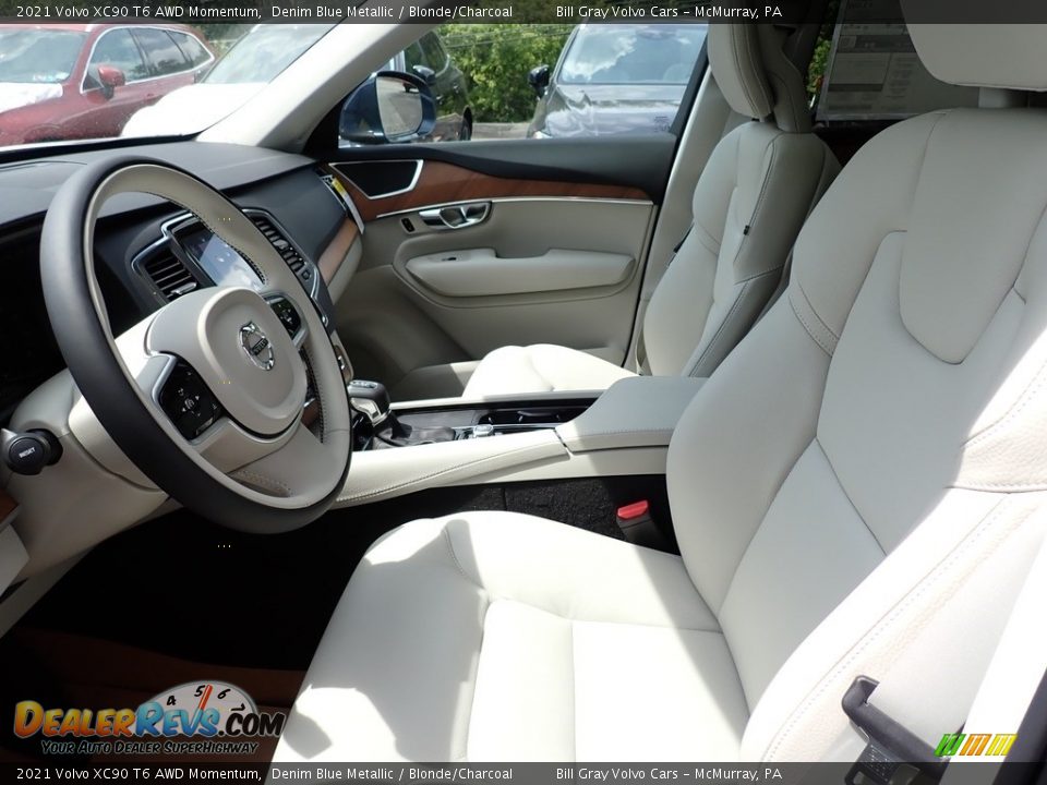 Blonde/Charcoal Interior - 2021 Volvo XC90 T6 AWD Momentum Photo #7
