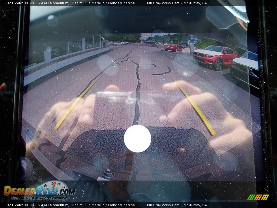 2021 Volvo XC90 T6 AWD Momentum Denim Blue Metallic / Blonde/Charcoal Photo #14