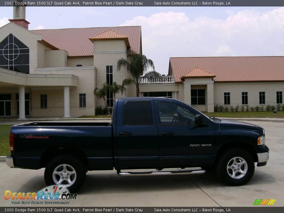 2003 Dodge Ram 1500 SLT Quad Cab 4x4 Patriot Blue Pearl / Dark Slate Gray Photo #2
