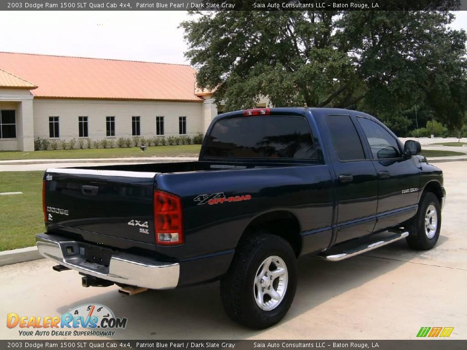 2003 Dodge Ram 1500 SLT Quad Cab 4x4 Patriot Blue Pearl / Dark Slate Gray Photo #3