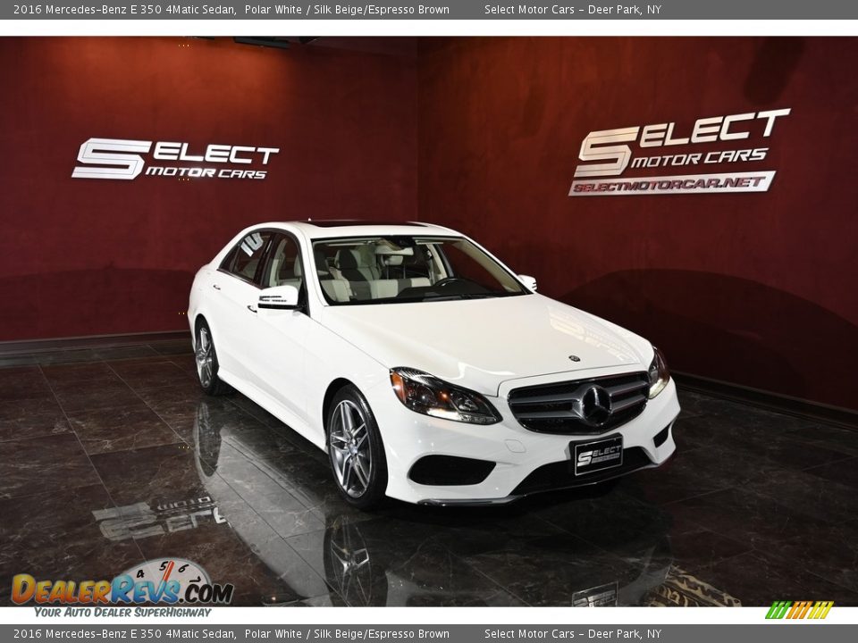 2016 Mercedes-Benz E 350 4Matic Sedan Polar White / Silk Beige/Espresso Brown Photo #3