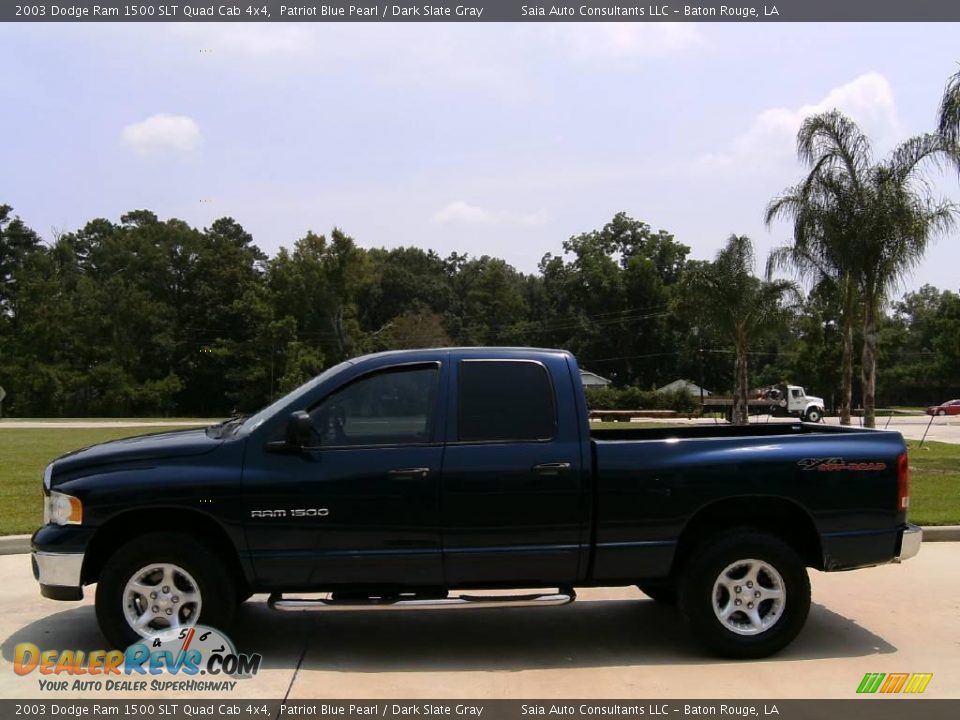 2003 Dodge Ram 1500 SLT Quad Cab 4x4 Patriot Blue Pearl / Dark Slate Gray Photo #6