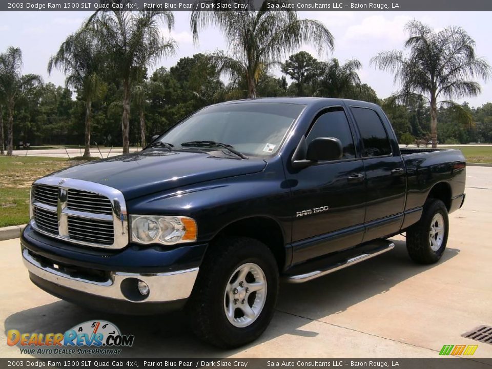 2003 Dodge Ram 1500 SLT Quad Cab 4x4 Patriot Blue Pearl / Dark Slate Gray Photo #7