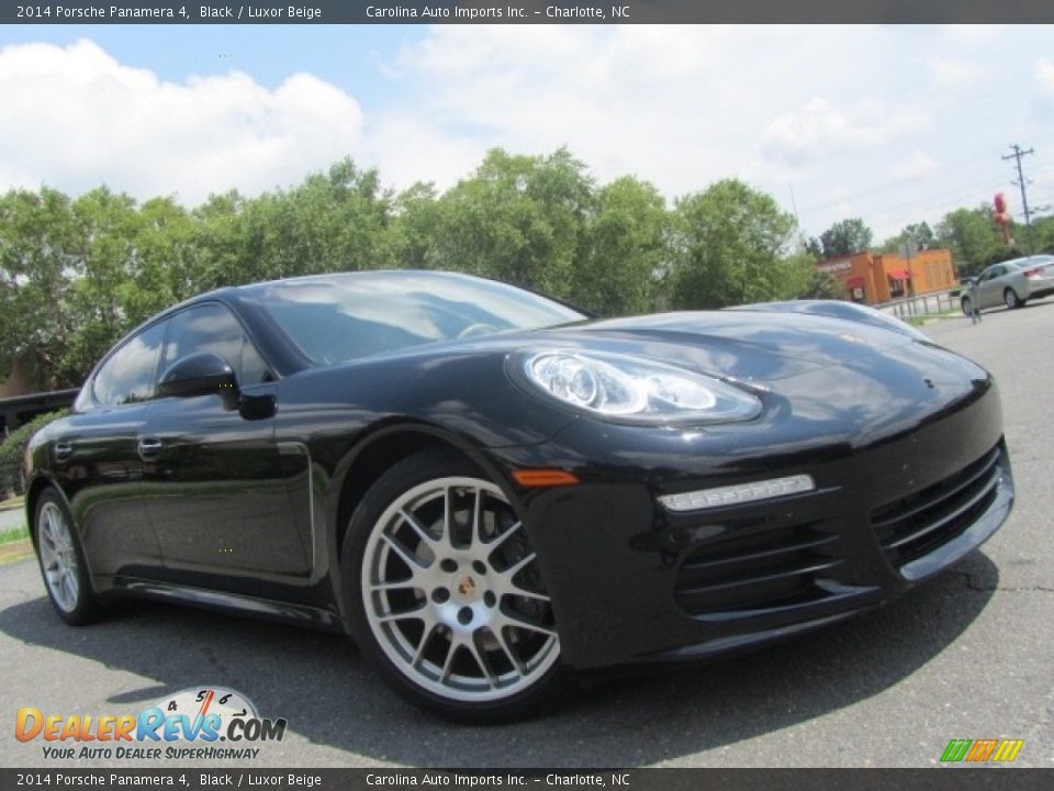 2014 Porsche Panamera 4 Black / Luxor Beige Photo #1