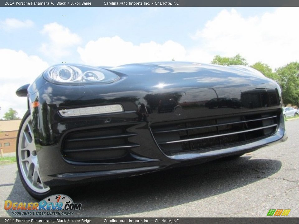 2014 Porsche Panamera 4 Black / Luxor Beige Photo #2