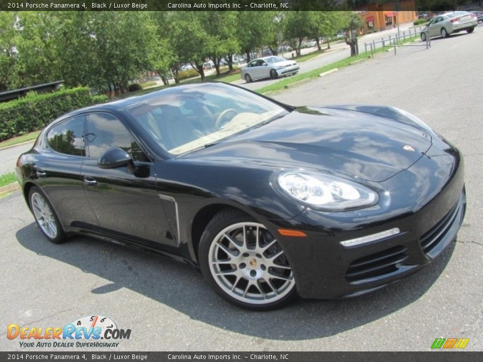 2014 Porsche Panamera 4 Black / Luxor Beige Photo #3