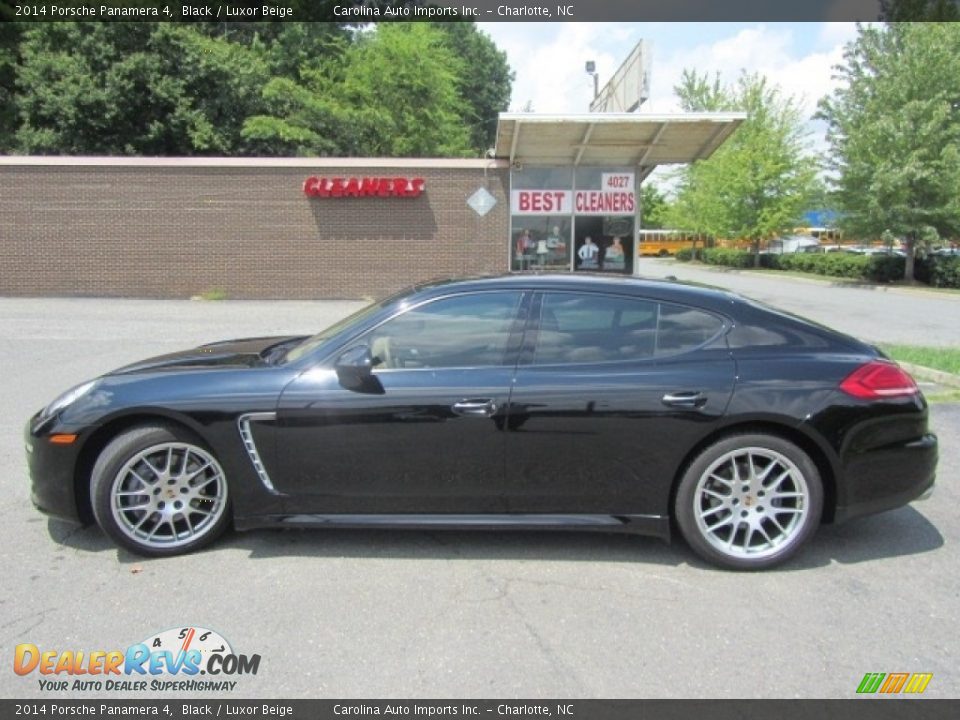 2014 Porsche Panamera 4 Black / Luxor Beige Photo #7