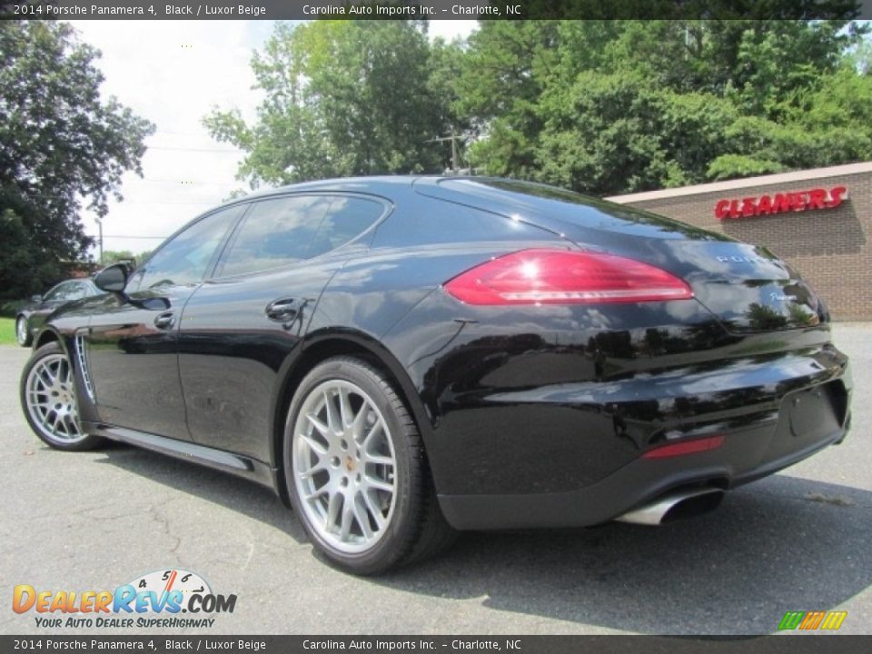 2014 Porsche Panamera 4 Black / Luxor Beige Photo #8