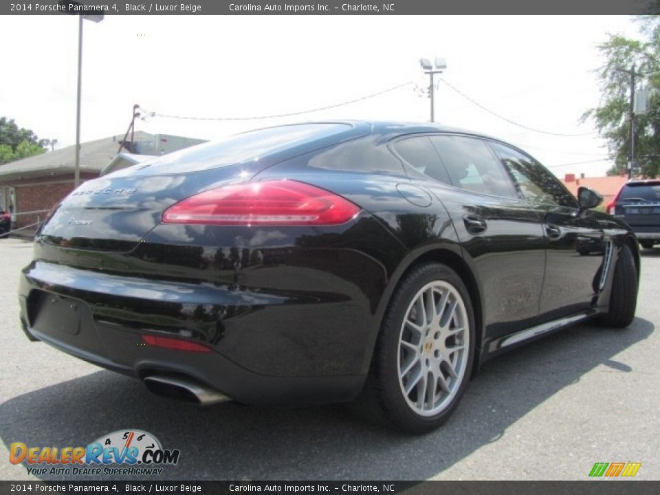 2014 Porsche Panamera 4 Black / Luxor Beige Photo #10