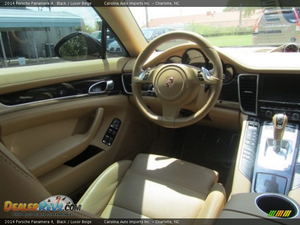 2014 Porsche Panamera 4 Black / Luxor Beige Photo #12