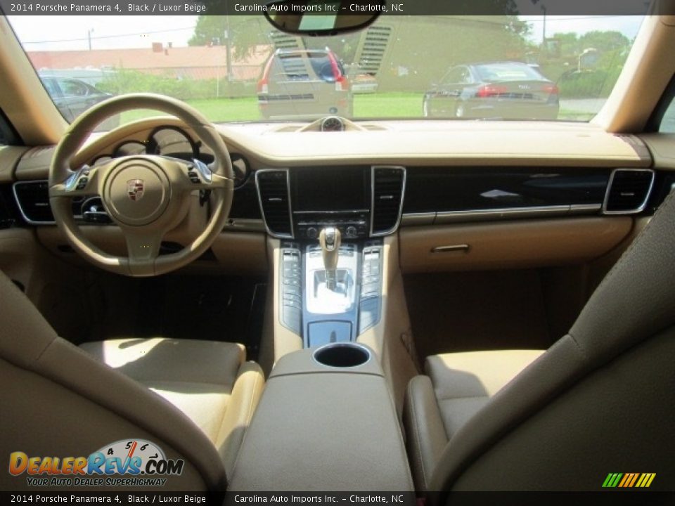 2014 Porsche Panamera 4 Black / Luxor Beige Photo #13