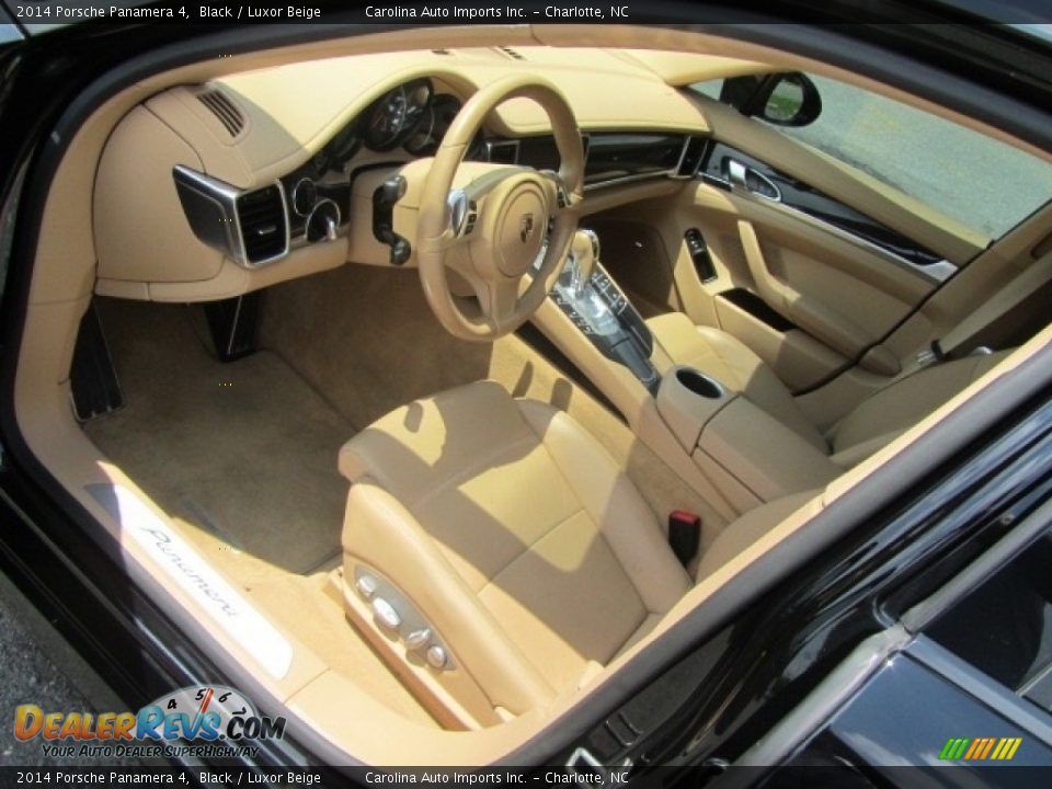 2014 Porsche Panamera 4 Black / Luxor Beige Photo #18
