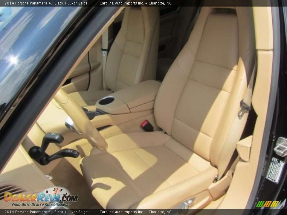 2014 Porsche Panamera 4 Black / Luxor Beige Photo #19