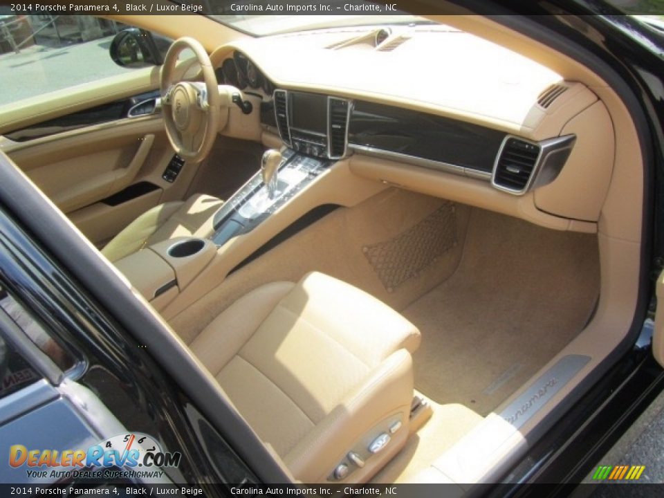 2014 Porsche Panamera 4 Black / Luxor Beige Photo #22