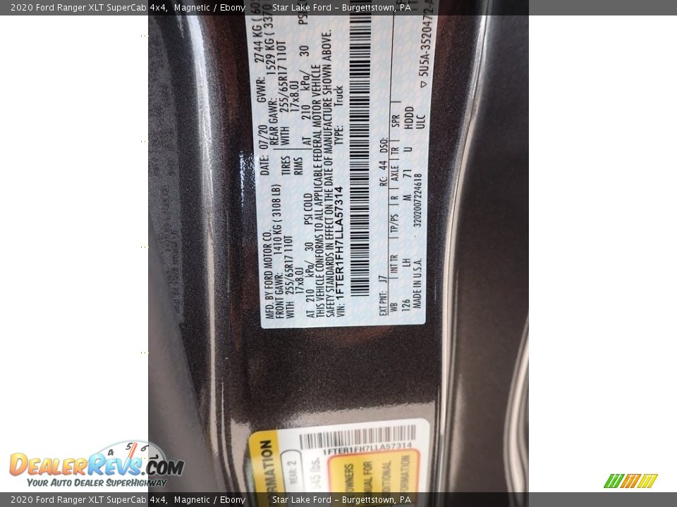 2020 Ford Ranger XLT SuperCab 4x4 Magnetic / Ebony Photo #14