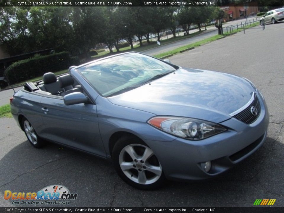 2005 Toyota Solara SLE V6 Convertible Cosmic Blue Metallic / Dark Stone Photo #3