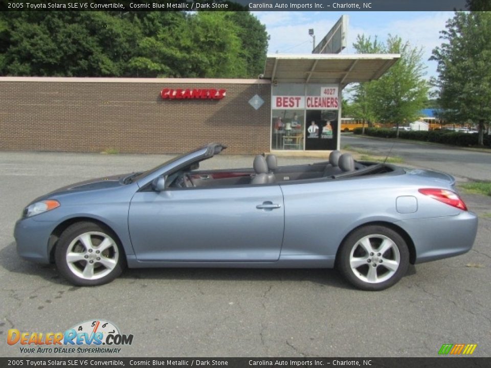 2005 Toyota Solara SLE V6 Convertible Cosmic Blue Metallic / Dark Stone Photo #7
