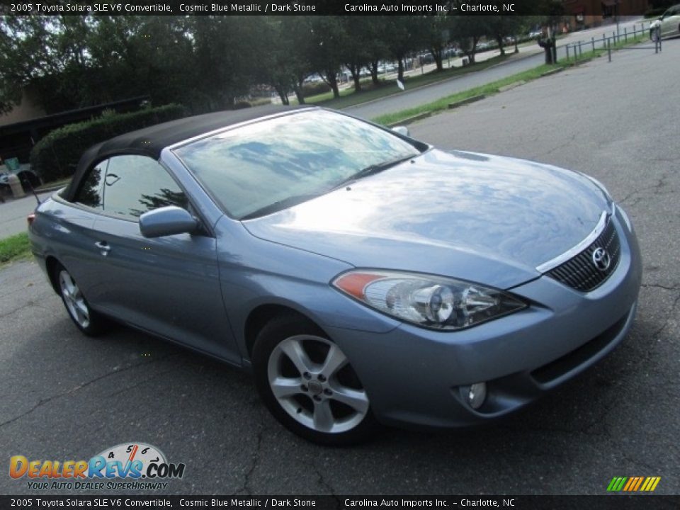 2005 Toyota Solara SLE V6 Convertible Cosmic Blue Metallic / Dark Stone Photo #12