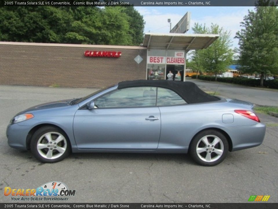 2005 Toyota Solara SLE V6 Convertible Cosmic Blue Metallic / Dark Stone Photo #13
