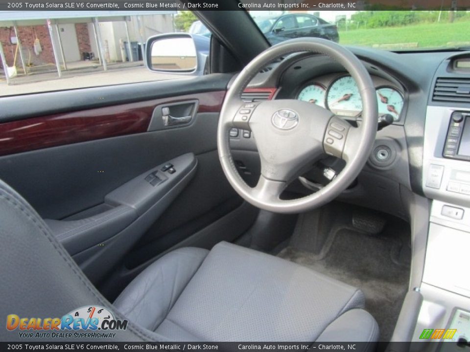 2005 Toyota Solara SLE V6 Convertible Cosmic Blue Metallic / Dark Stone Photo #15