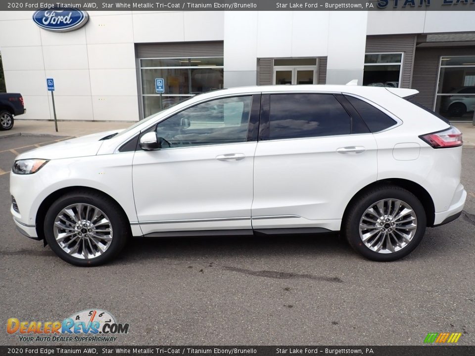 2020 Ford Edge Titanium AWD Star White Metallic Tri-Coat / Titanium Ebony/Brunello Photo #2