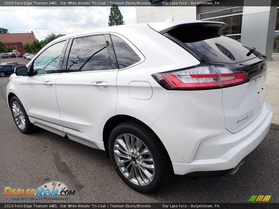 2020 Ford Edge Titanium AWD Star White Metallic Tri-Coat / Titanium Ebony/Brunello Photo #3