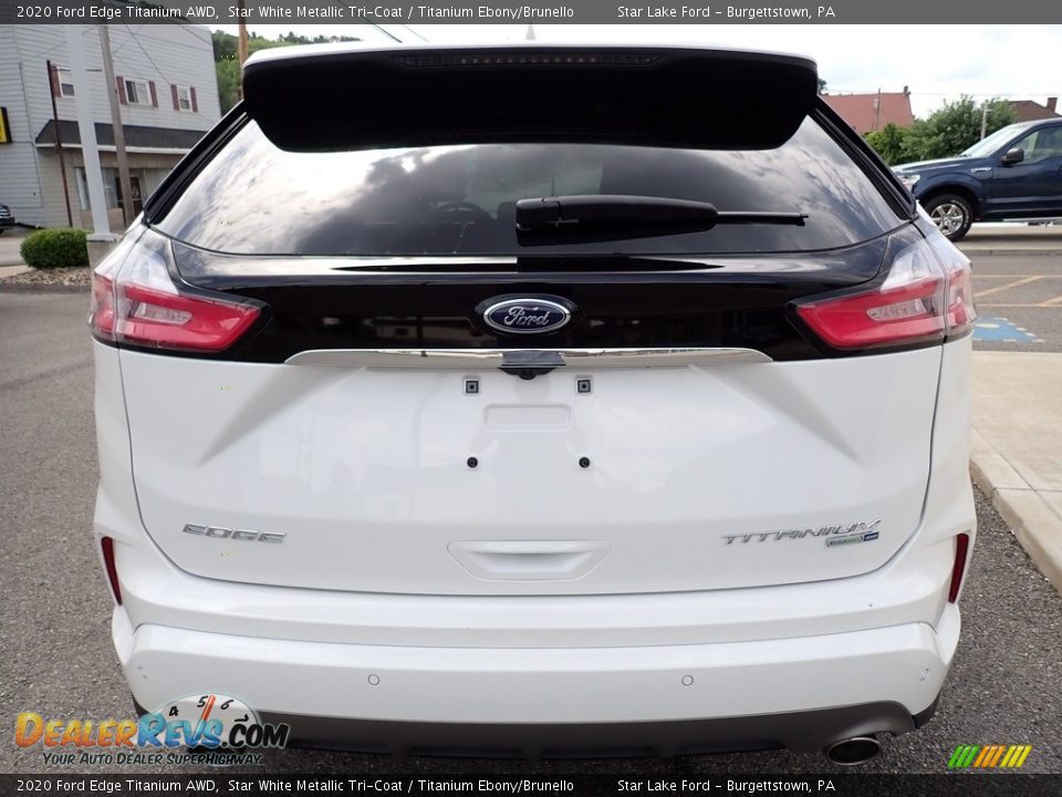 2020 Ford Edge Titanium AWD Star White Metallic Tri-Coat / Titanium Ebony/Brunello Photo #4