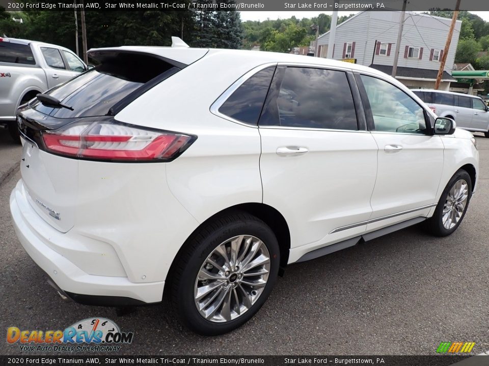 2020 Ford Edge Titanium AWD Star White Metallic Tri-Coat / Titanium Ebony/Brunello Photo #6
