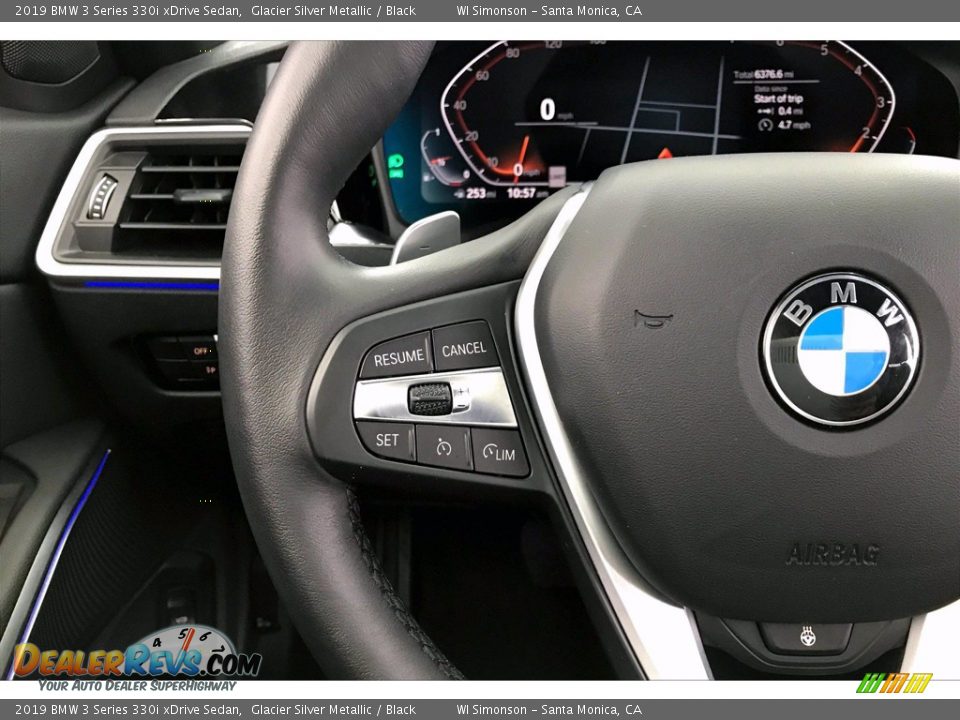 2019 BMW 3 Series 330i xDrive Sedan Glacier Silver Metallic / Black Photo #18
