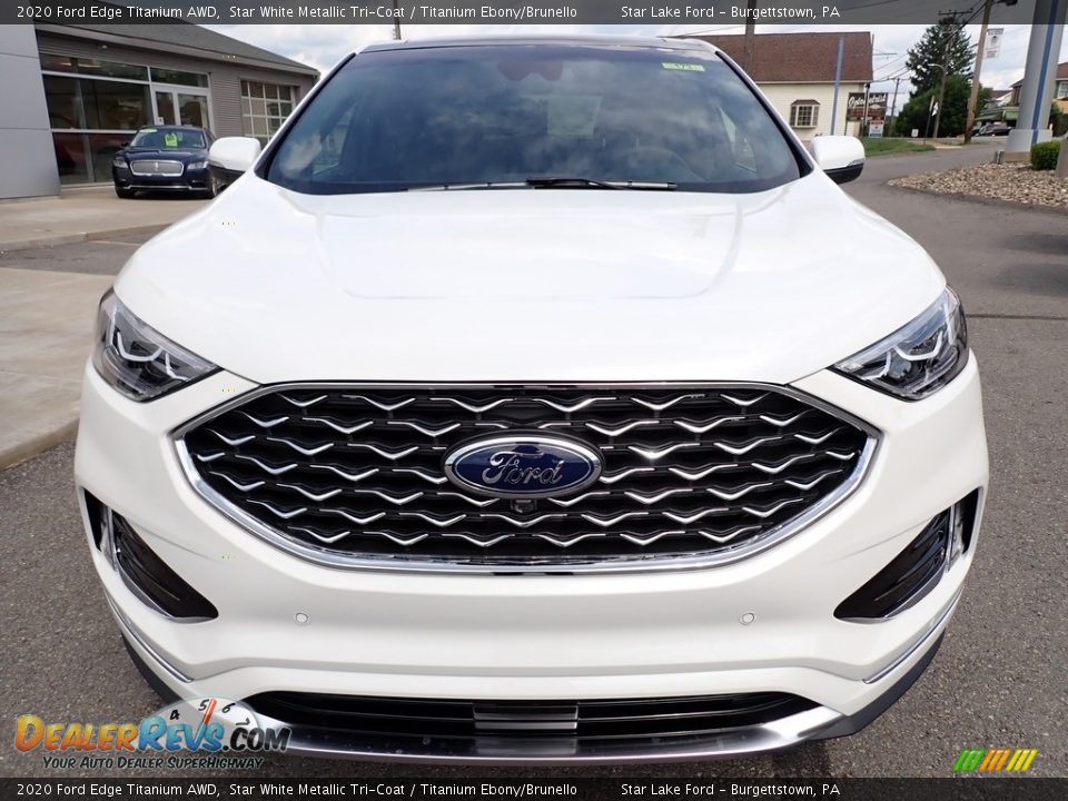 2020 Ford Edge Titanium AWD Star White Metallic Tri-Coat / Titanium Ebony/Brunello Photo #9