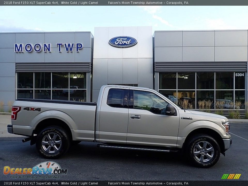 2018 Ford F150 XLT SuperCab 4x4 White Gold / Light Camel Photo #1