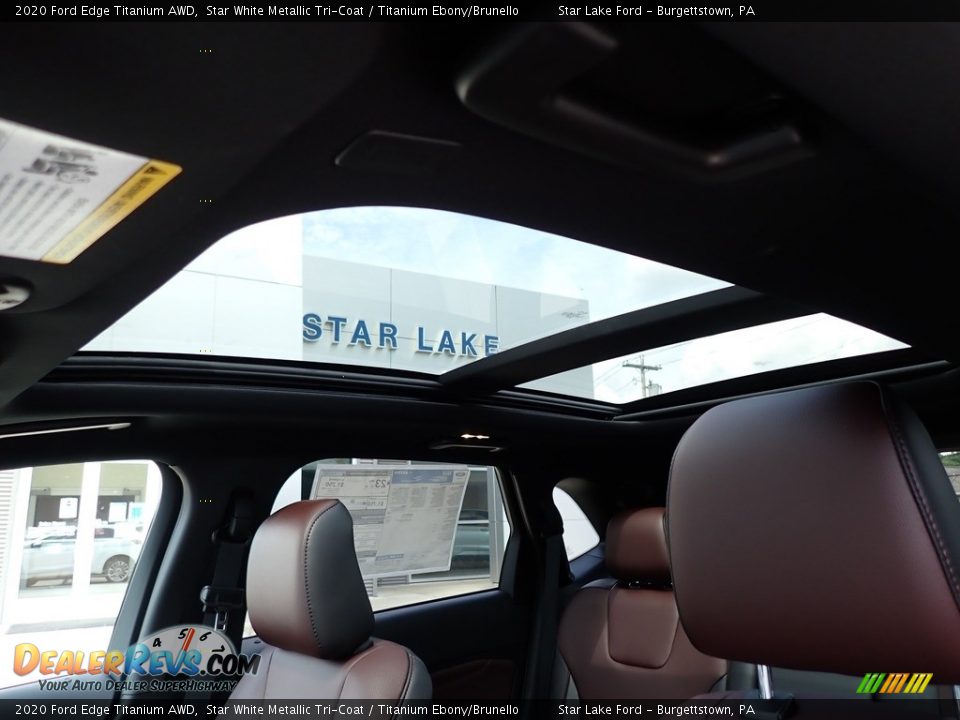 2020 Ford Edge Titanium AWD Star White Metallic Tri-Coat / Titanium Ebony/Brunello Photo #16