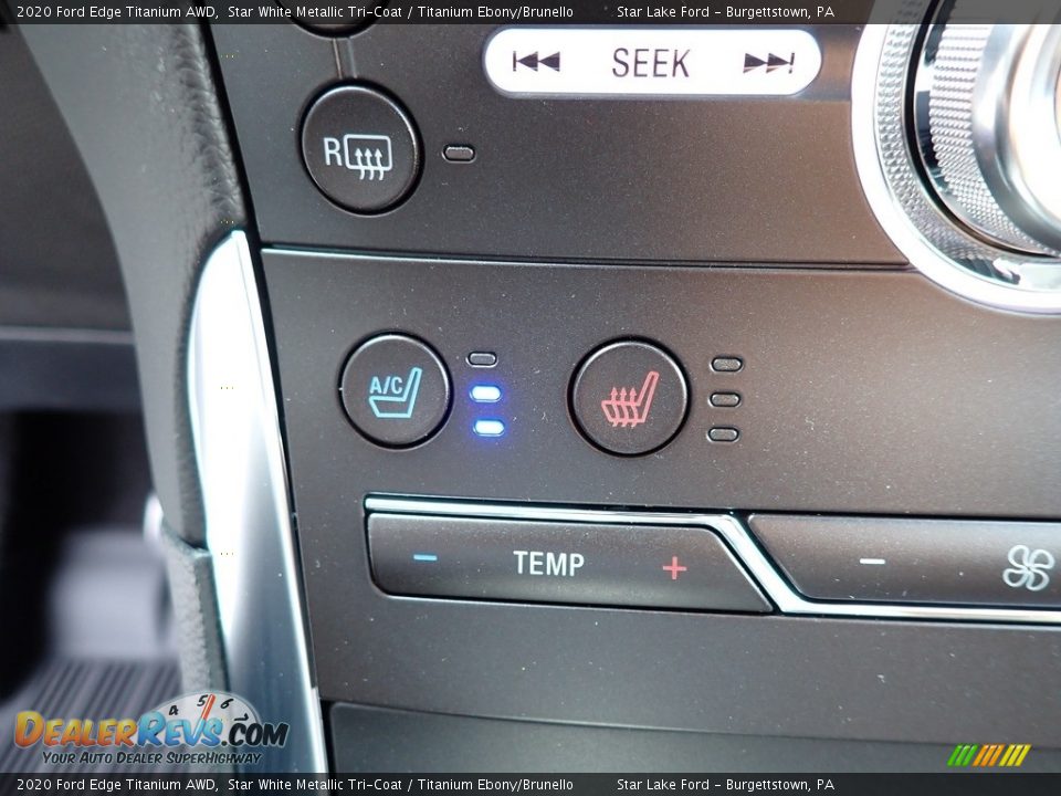 2020 Ford Edge Titanium AWD Star White Metallic Tri-Coat / Titanium Ebony/Brunello Photo #17