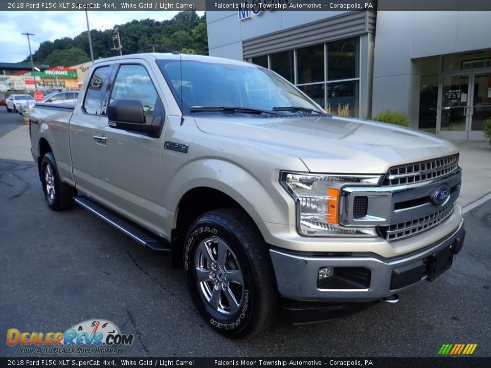 2018 Ford F150 XLT SuperCab 4x4 White Gold / Light Camel Photo #8