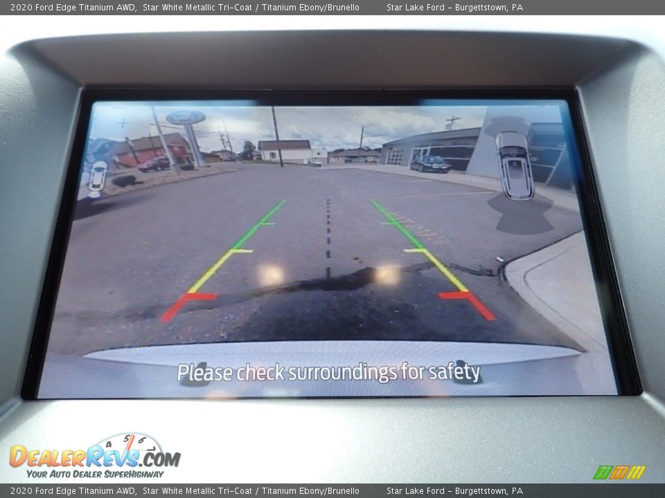 2020 Ford Edge Titanium AWD Star White Metallic Tri-Coat / Titanium Ebony/Brunello Photo #19