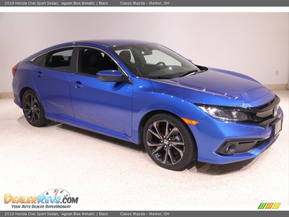 2019 Honda Civic Sport Sedan Agean Blue Metallic / Black Photo #1