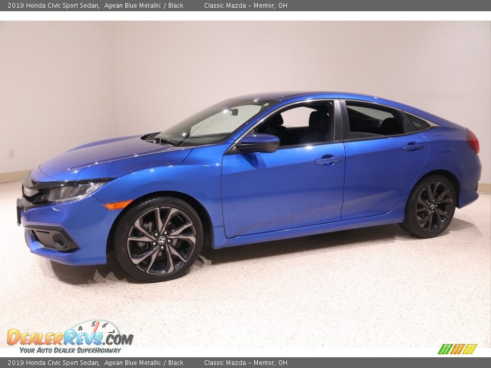 2019 Honda Civic Sport Sedan Agean Blue Metallic / Black Photo #3