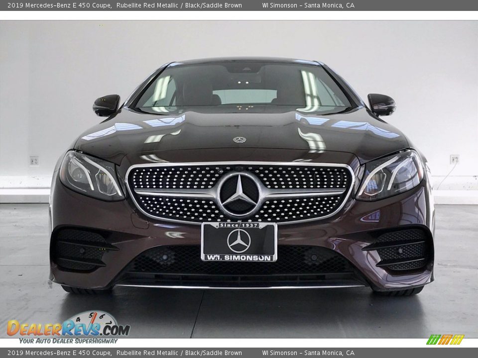 2019 Mercedes-Benz E 450 Coupe Rubellite Red Metallic / Black/Saddle Brown Photo #2