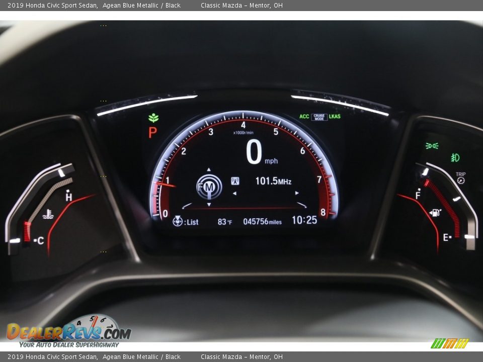 2019 Honda Civic Sport Sedan Agean Blue Metallic / Black Photo #9