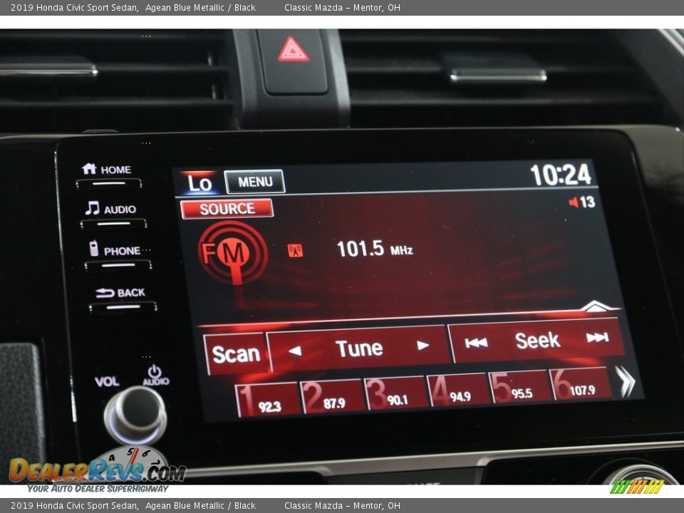 2019 Honda Civic Sport Sedan Agean Blue Metallic / Black Photo #12