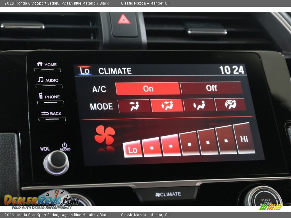 2019 Honda Civic Sport Sedan Agean Blue Metallic / Black Photo #14