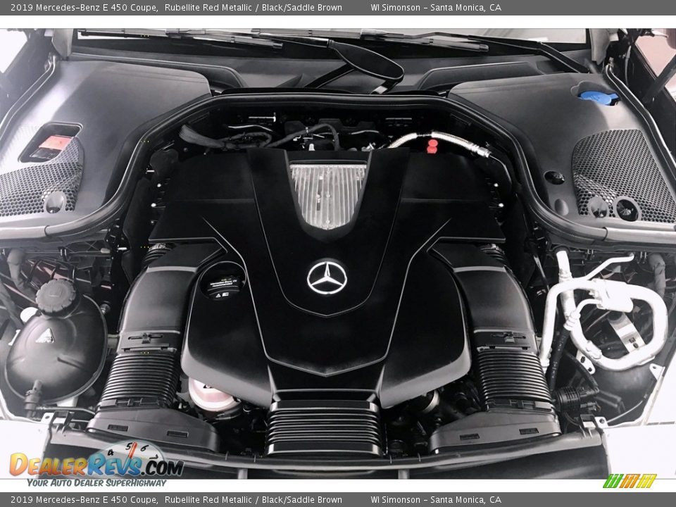 2019 Mercedes-Benz E 450 Coupe Rubellite Red Metallic / Black/Saddle Brown Photo #9