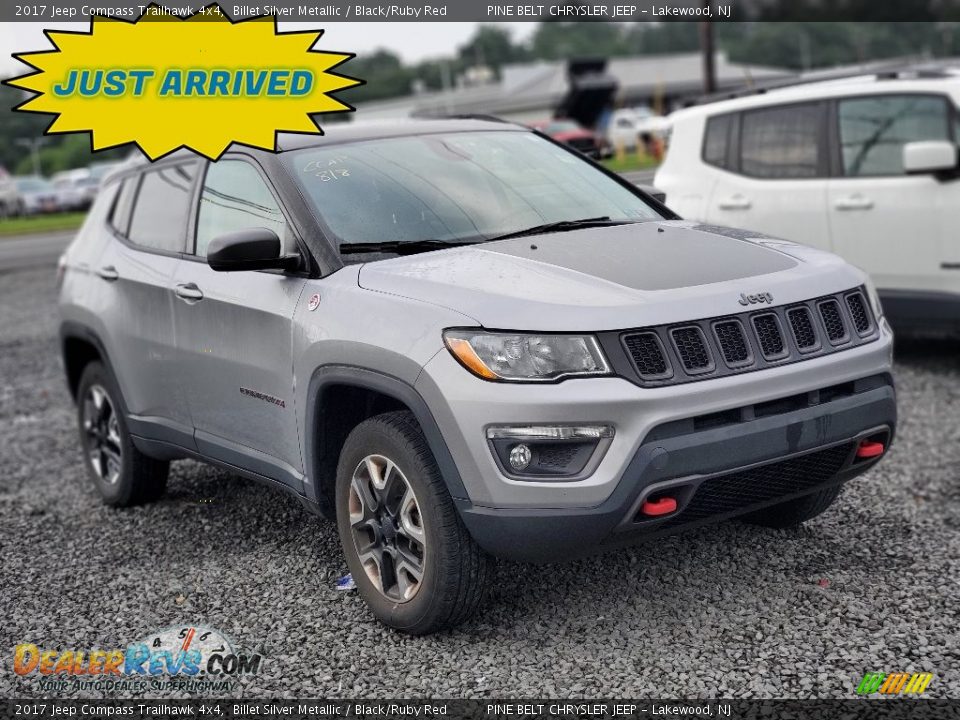 2017 Jeep Compass Trailhawk 4x4 Billet Silver Metallic / Black/Ruby Red Photo #1