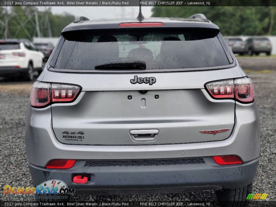 2017 Jeep Compass Trailhawk 4x4 Billet Silver Metallic / Black/Ruby Red Photo #3