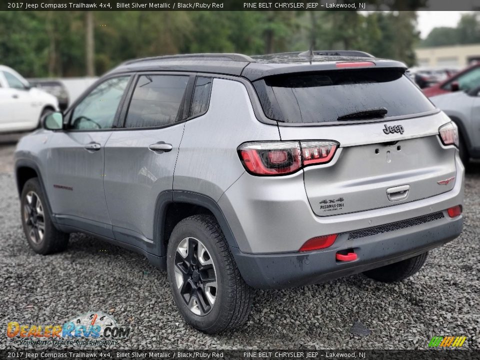 2017 Jeep Compass Trailhawk 4x4 Billet Silver Metallic / Black/Ruby Red Photo #4