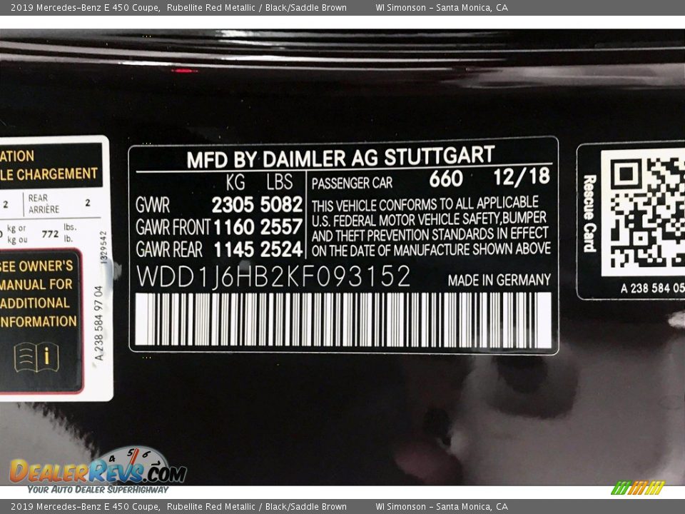 2019 Mercedes-Benz E 450 Coupe Rubellite Red Metallic / Black/Saddle Brown Photo #24