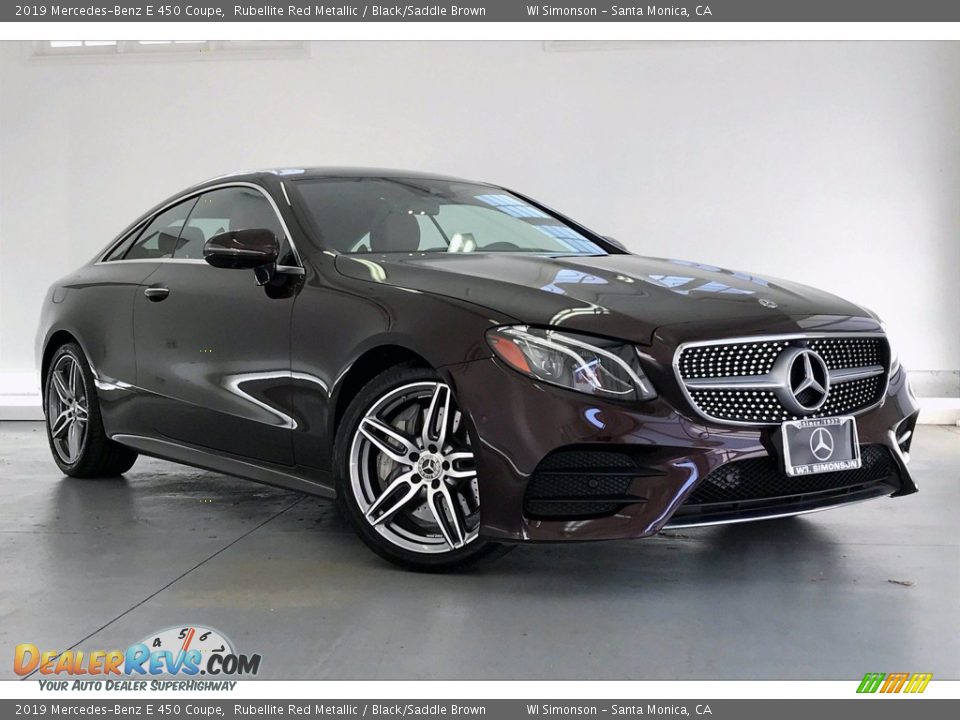 2019 Mercedes-Benz E 450 Coupe Rubellite Red Metallic / Black/Saddle Brown Photo #34