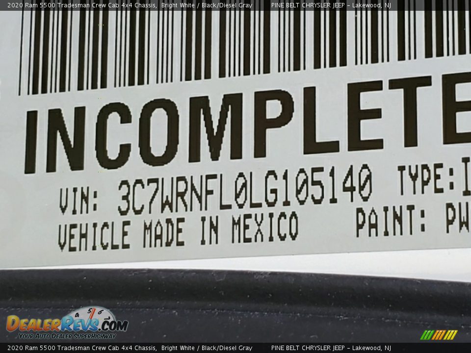 2020 Ram 5500 Tradesman Crew Cab 4x4 Chassis Bright White / Black/Diesel Gray Photo #15